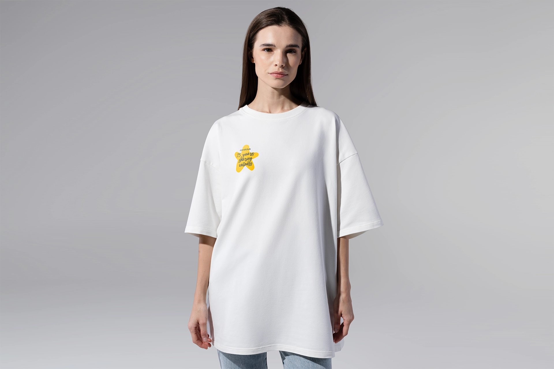 Camiseta oversize, crema