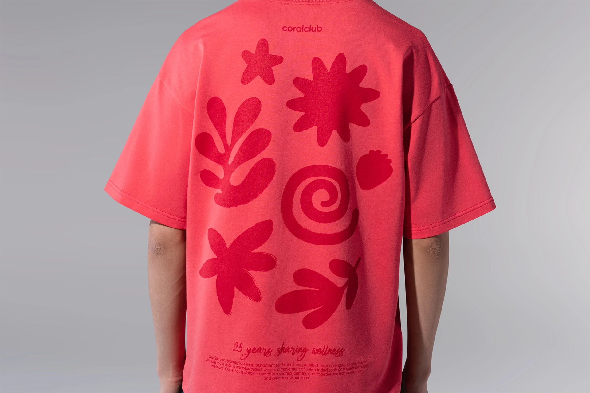 Camiseta oversize, coral