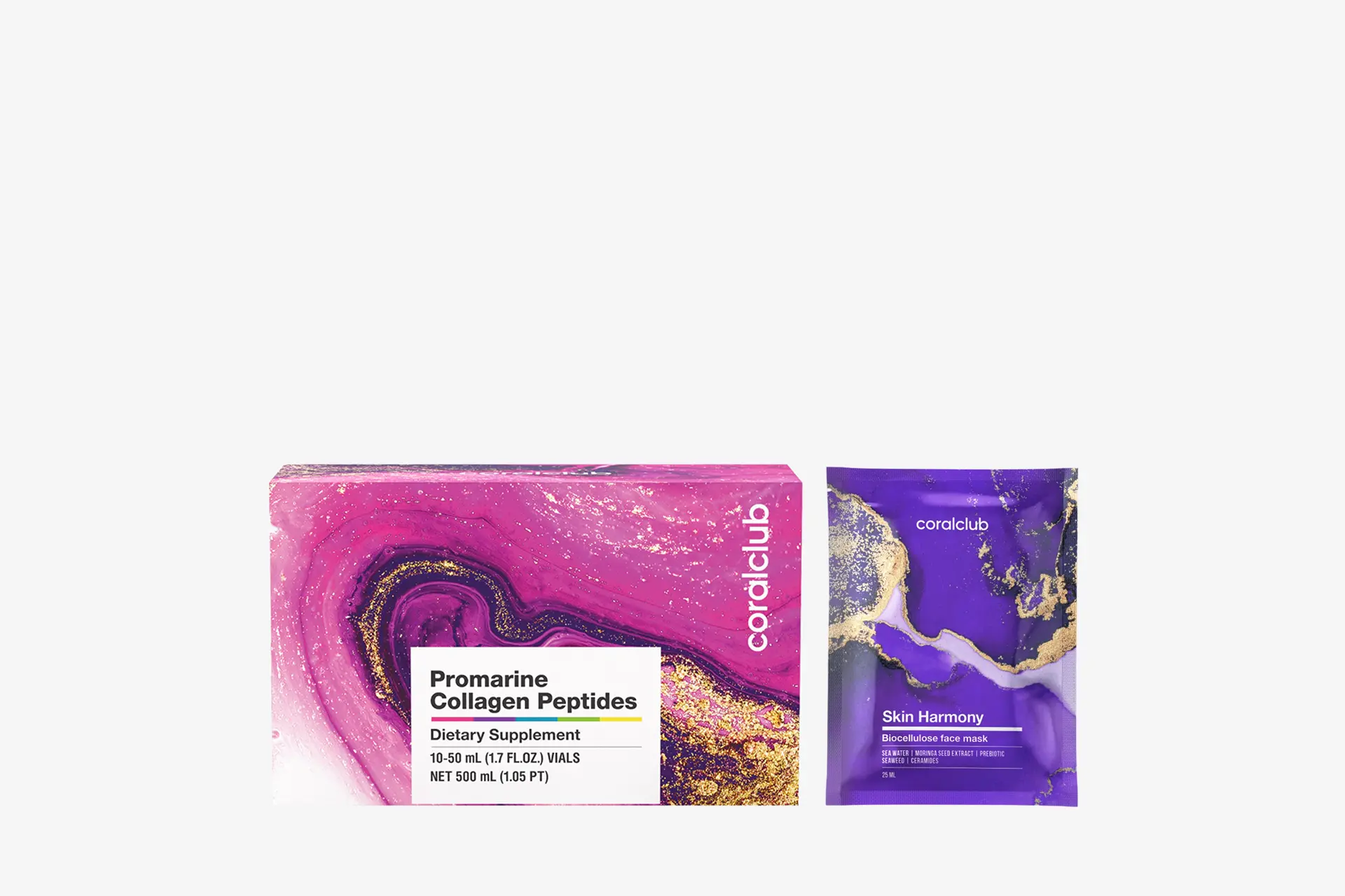 Promarine Collagen Peptides + Skin Harmony Biocellulose facial mask