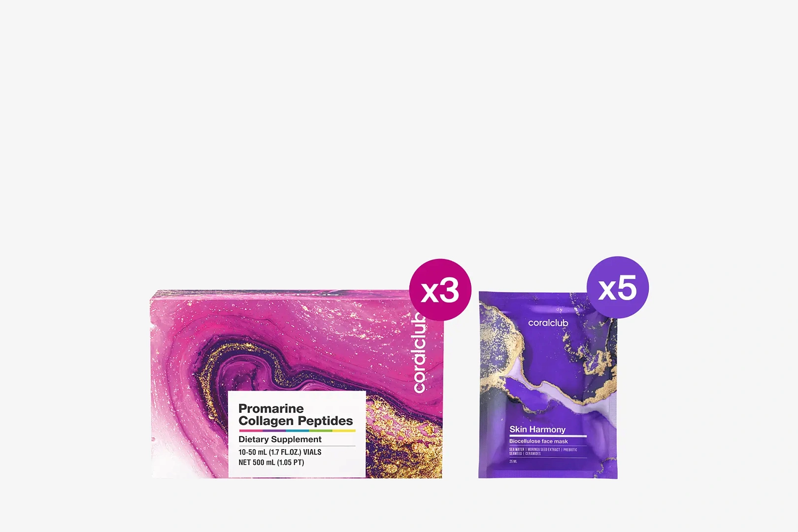 Promarine Collagen Peptides + Skin Harmony Biocellulose facial mask