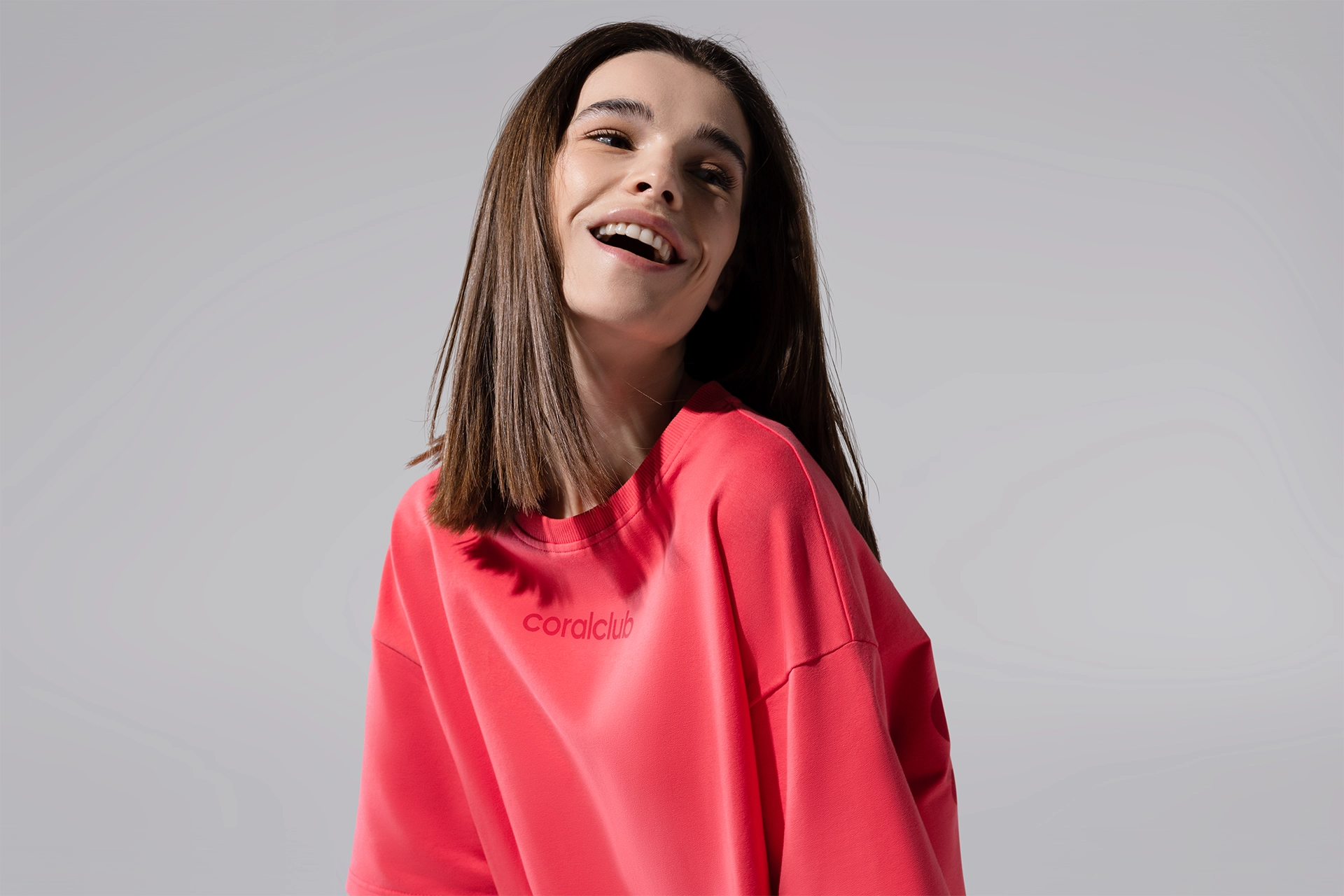 Camiseta oversize, coral