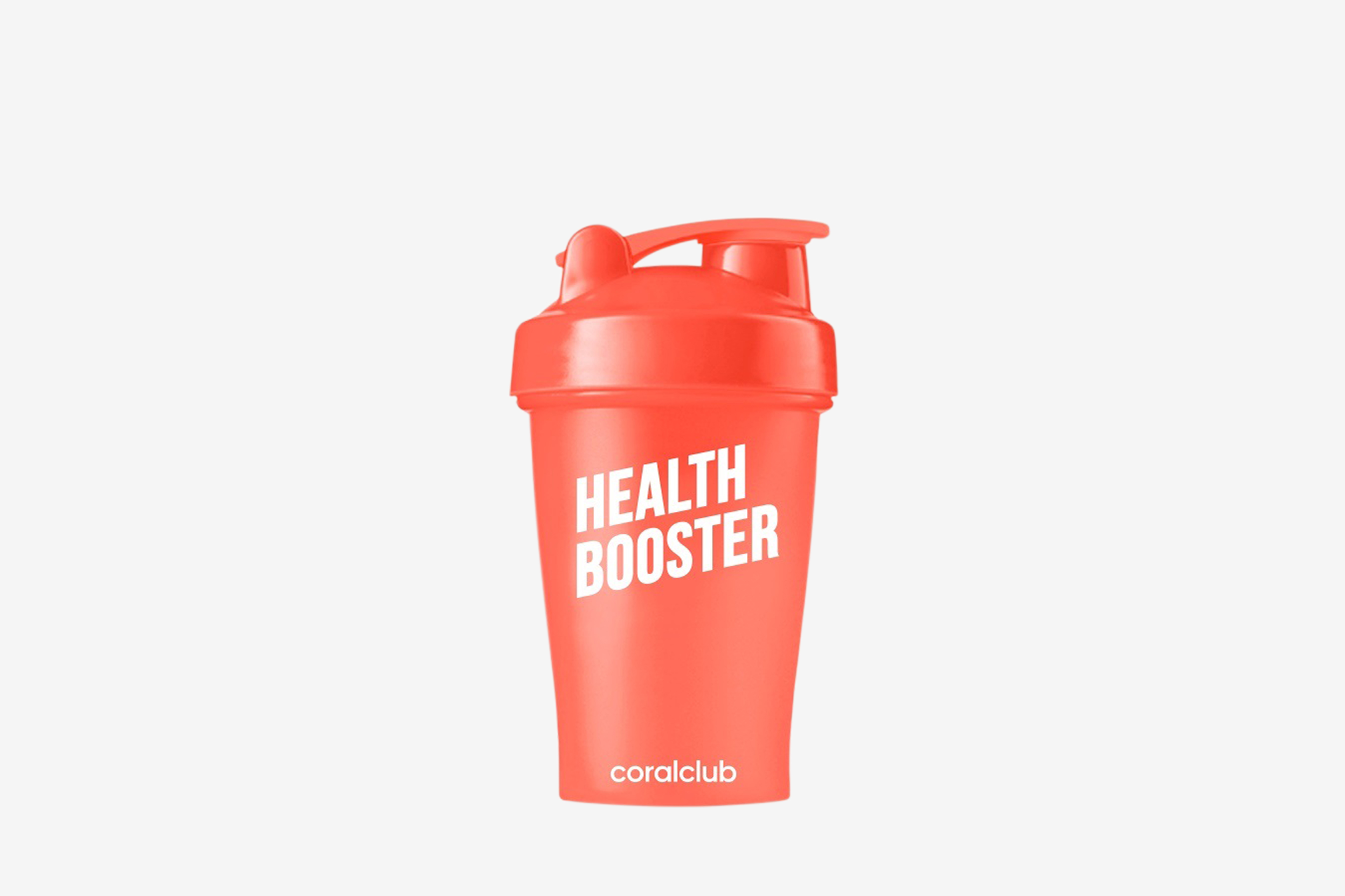 Coctelera Coral Club Health booster 400 ml naranja