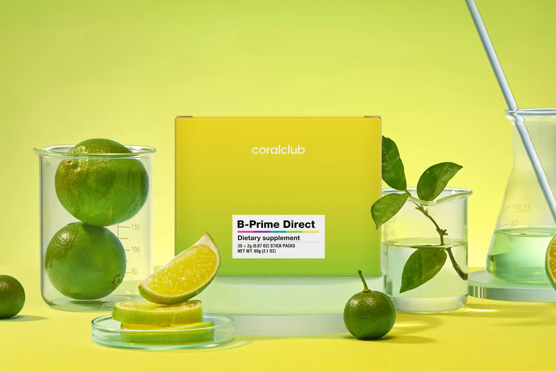 B-Prime Direct – complemento alimenticio con edulcorantes. Peso neto: 60 g