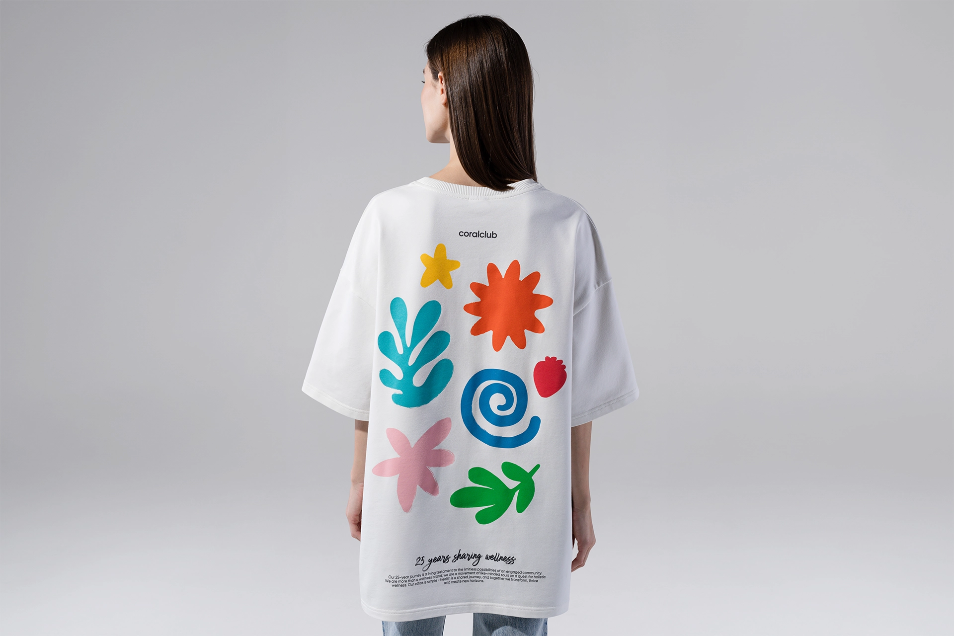 Camiseta oversize, crema