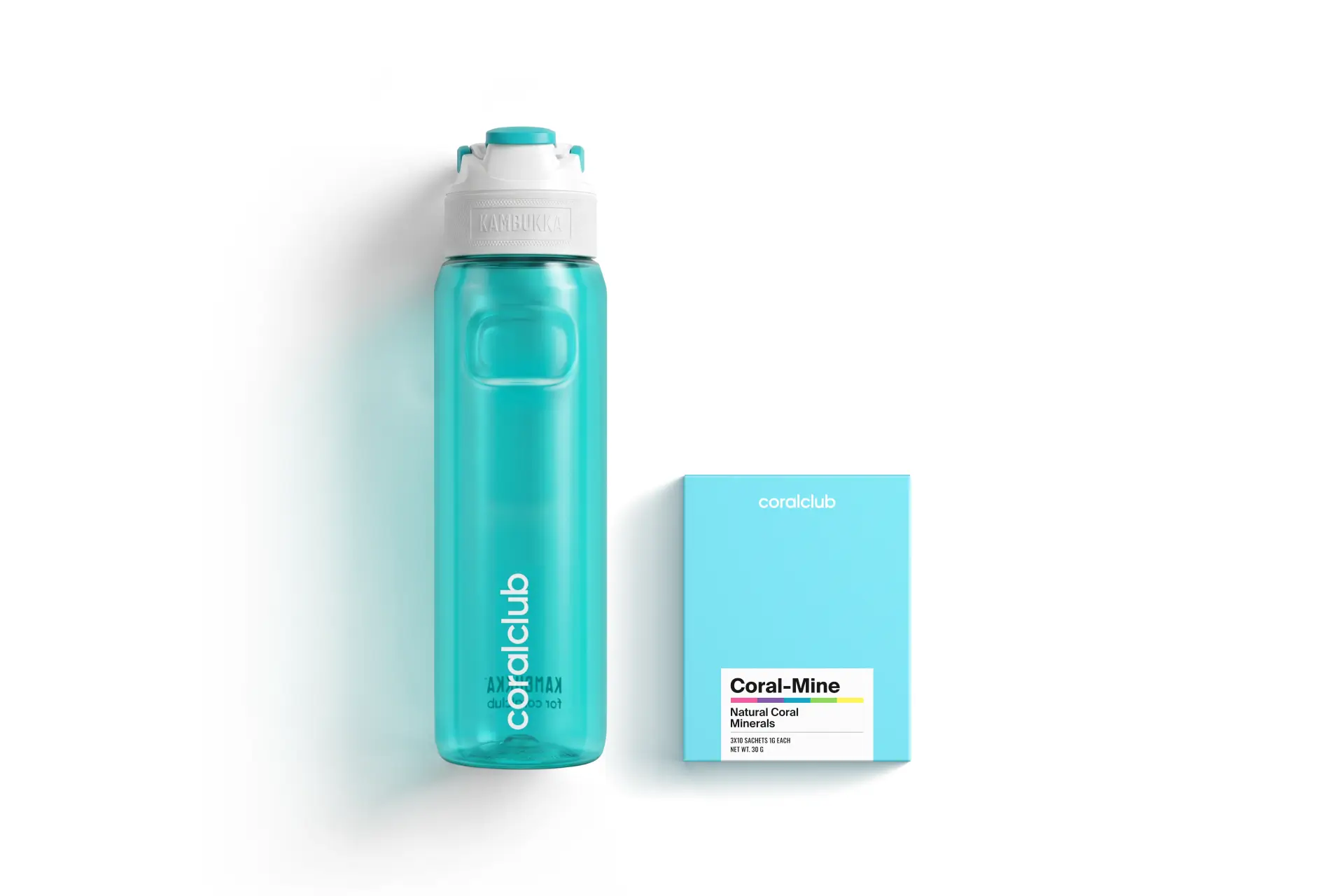 Plastic bottle Kambukka Elton 1000 AQUA + Coral-Mine, 30 sobres 1 g